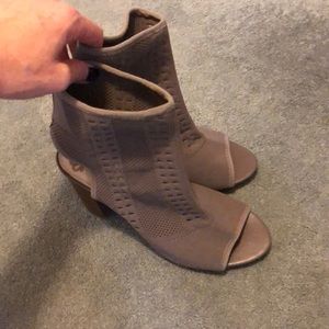 Wedge heel open toed booties